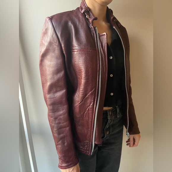 Oxblood vintage leather jacket - Picture 12 of 16